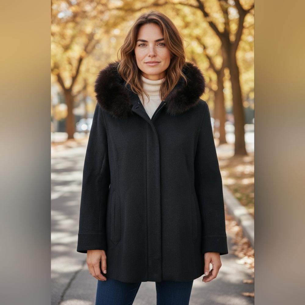 Forecaster Platinum Fox Black Wool Blend Jacket